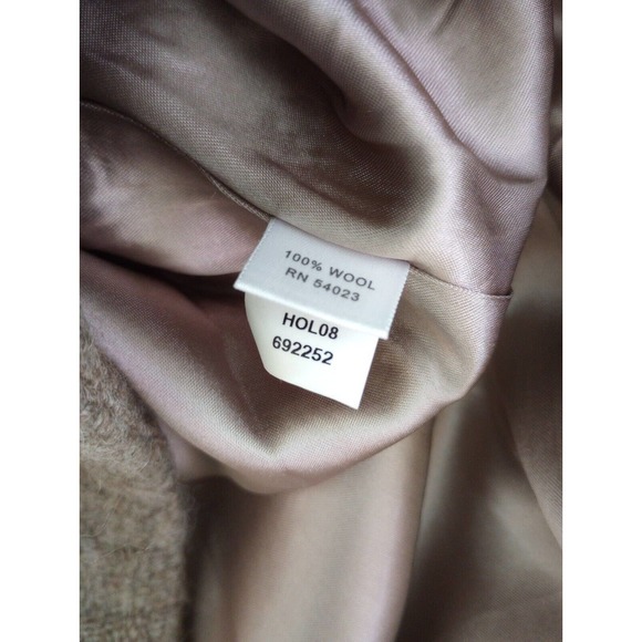 Banana Republic 100% Wool Beige Brown Taupe Pea Coat S Minimalist Solid Jacket - Picture 6 of 11